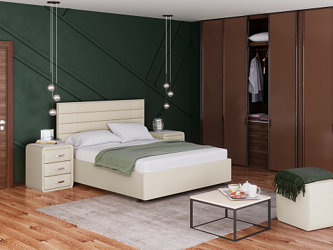 Двуспальная кровать Verona - Кровать в лаконичном дизайне в обивке из мебельной ткани или экокожи.
